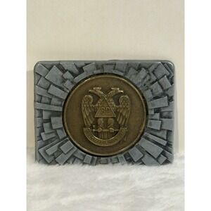 Vintage 32nd Degree Masonic Belt Buckle by‎ Klitzner USA